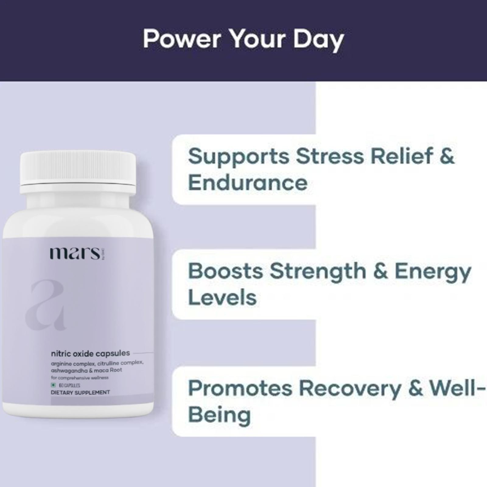 Mars Nitric Oxide Capsules Pack Of 2 – Supports Energy, Circulation & Muscle Rec