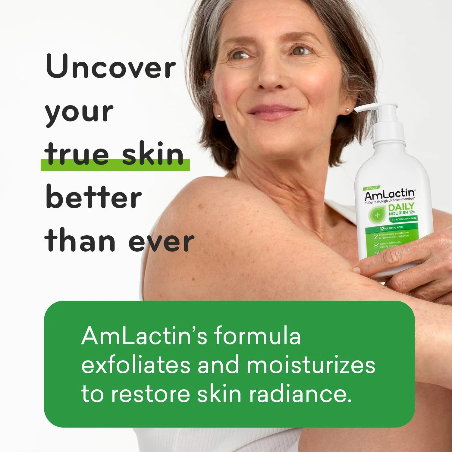 AmLactin Daily Nourish Body Lotion, 12% Lactic Acid for Dry Skin, 7.9 oz