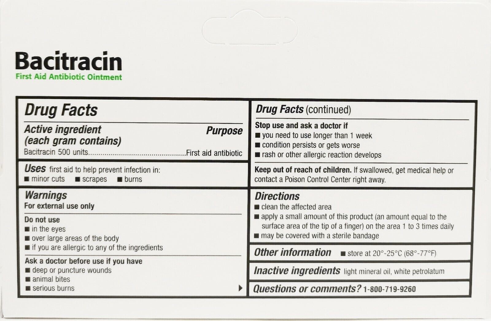 Perrigo Bacitracin Ointment 1 oz / 28 g (PACK OF 6) Expiration Date: 10/2024