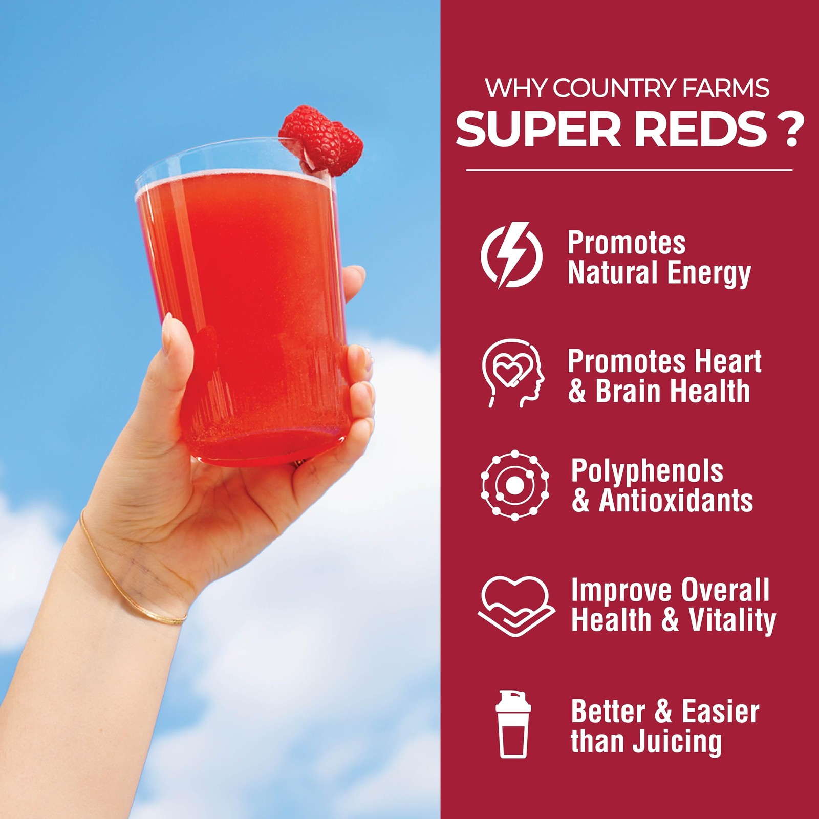 COUNTRY FARMS Super Reds, Energizing 7.1 Ounce (Pack of 1), Standart