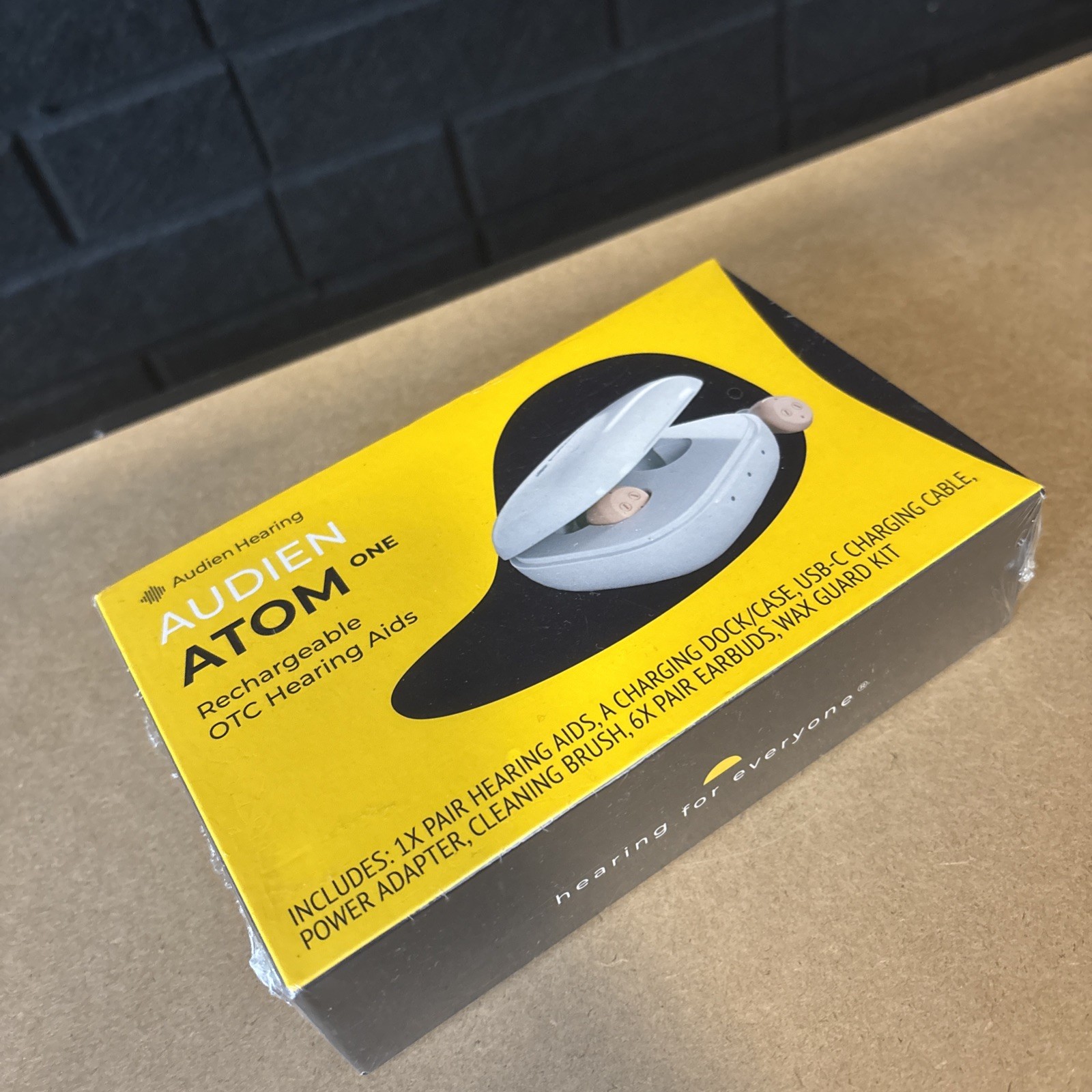 Audien Atom One OTC Hearing Aids Wireless, Rechargeable, Beige NEW-Sealed