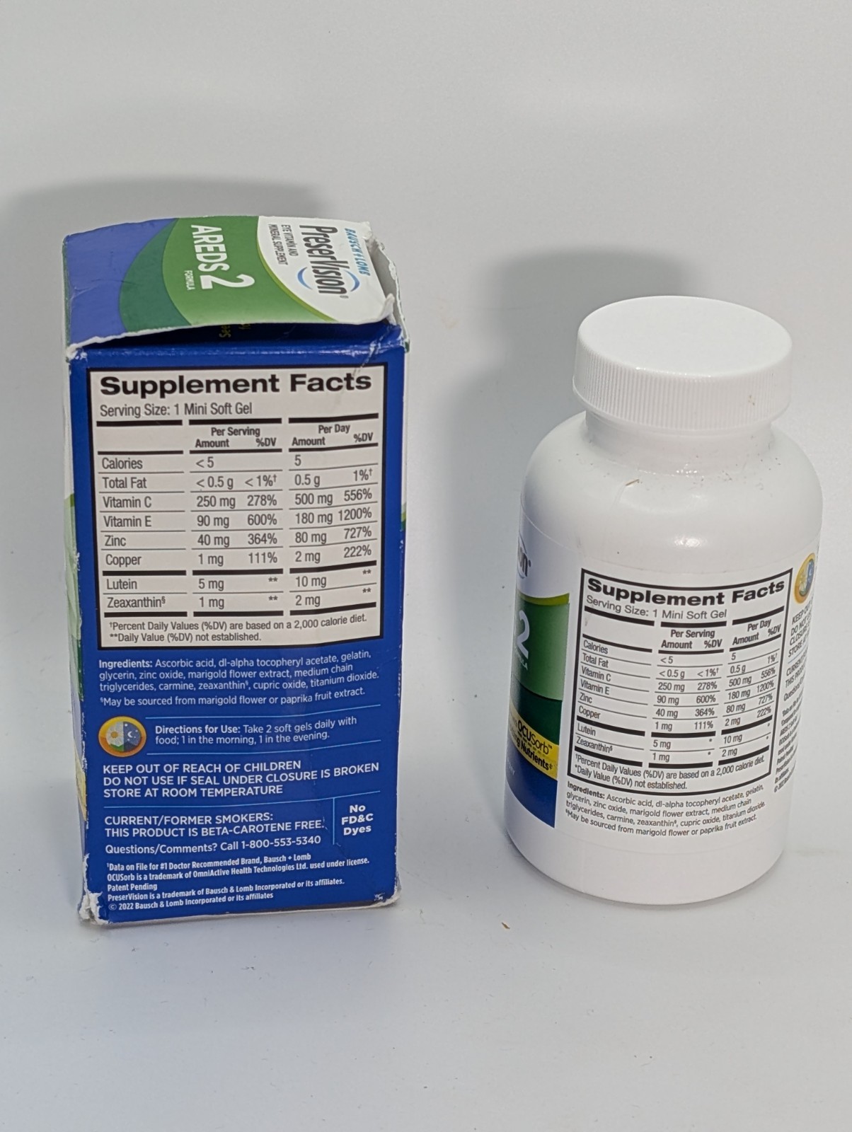 Bausch & Lomb PreserVision AREDS 2 Eye Vitamin & Mineral Supplement 90 Soft Gels