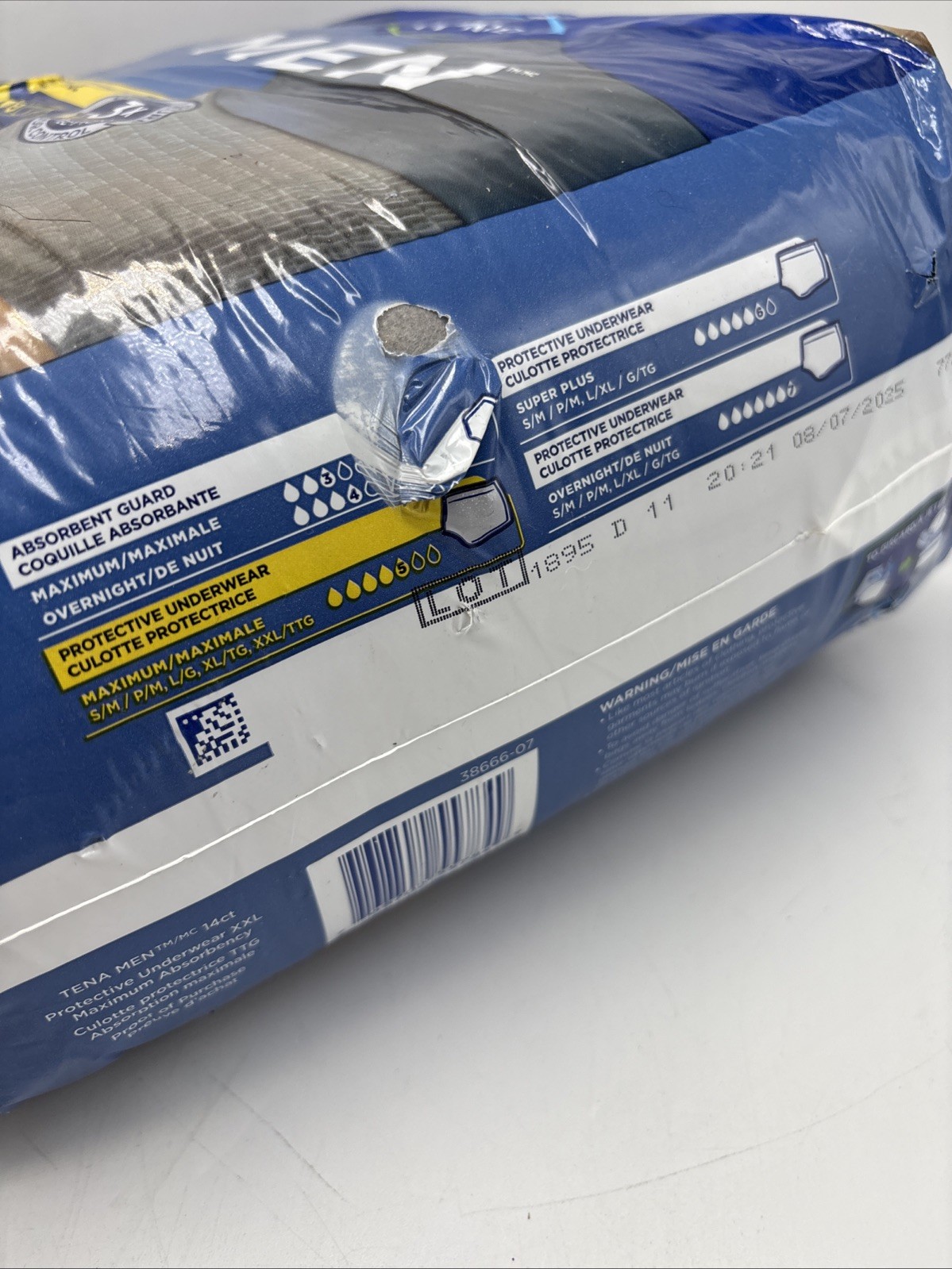 TENA Protective Adult Men’s Incontinence Disposable Underwear Maximum, XXL 14 Ct