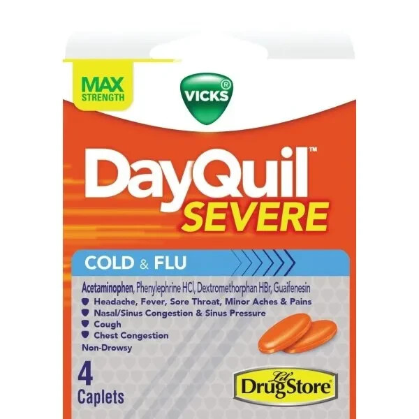 Vicks DayQuil Severe VapoCool Cold & Flu Non-Drowsy Oct2025, 432 – 4 ct boxes
