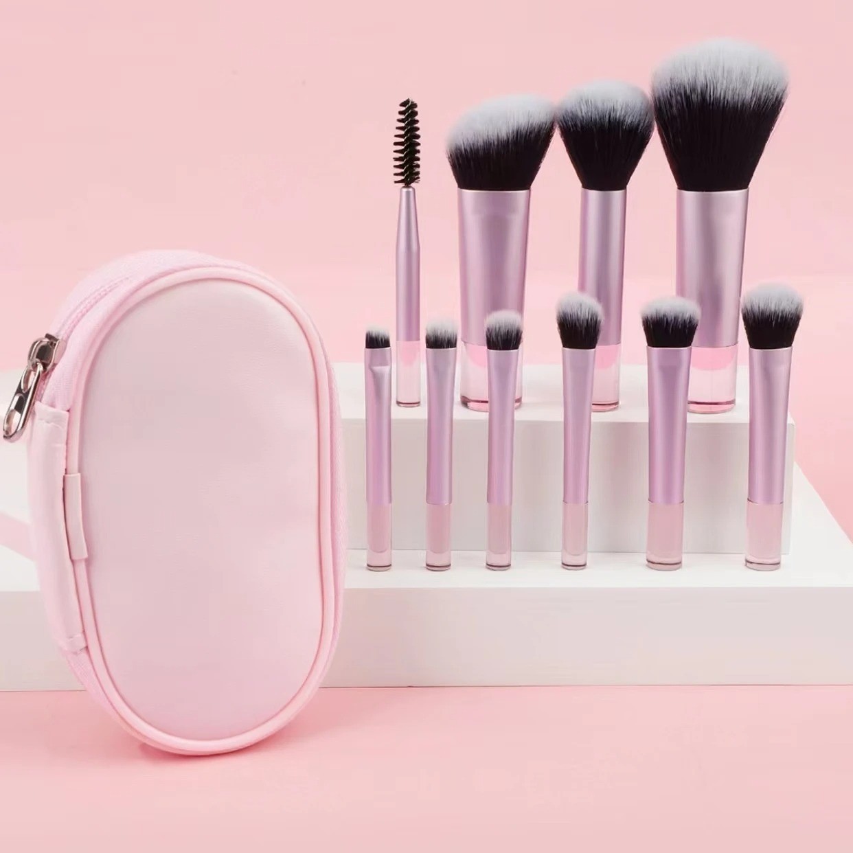 10pcs/set Travel Mini Makeup Brushes Compact Travel Size Face Beauty Tools