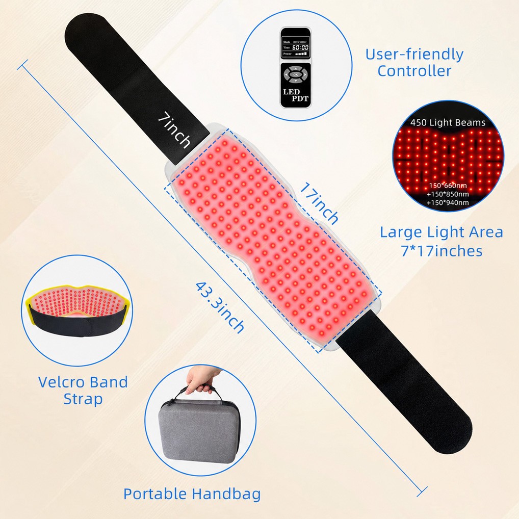 660nm 850nm 940nm Infrared Heating Pad Red Light Therapy Belt for Joints Pain