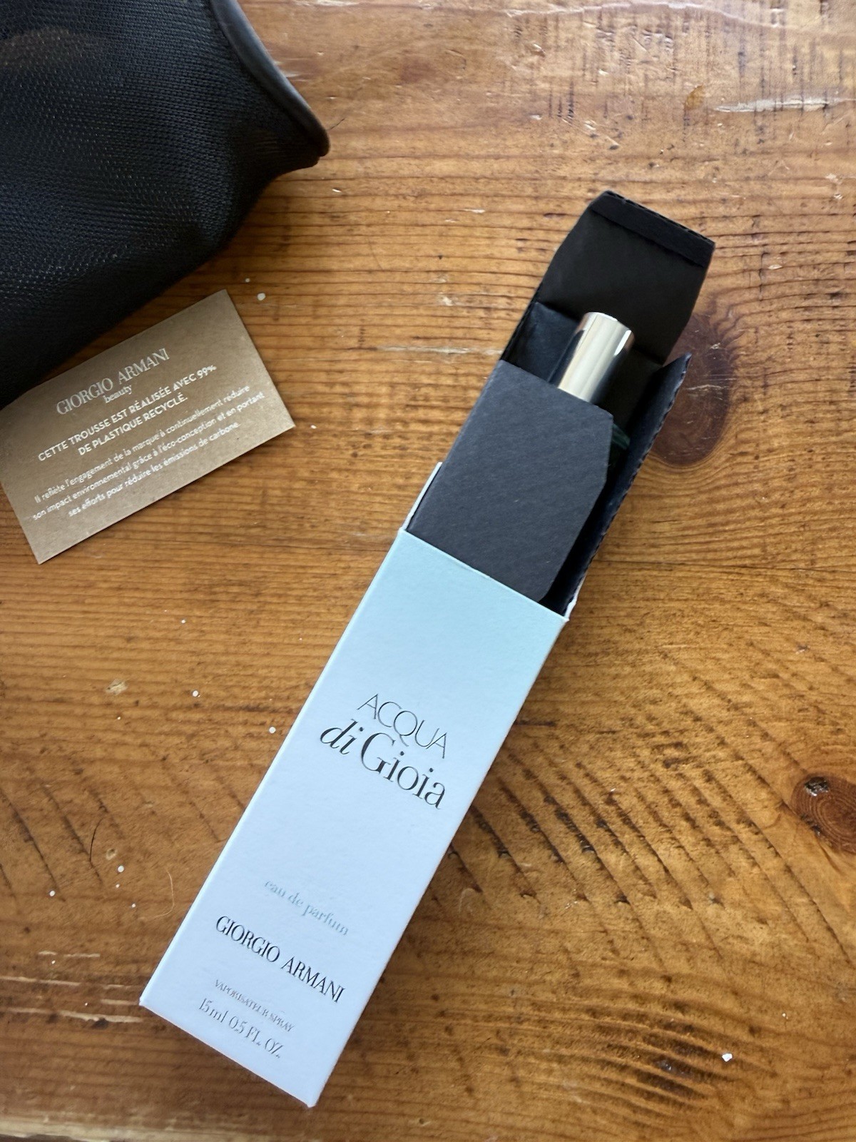 Acqua Di Gioia by Giorgio Armani 3 Pcs Set: 0.5 oz EDP Spray, Lotion & Bag