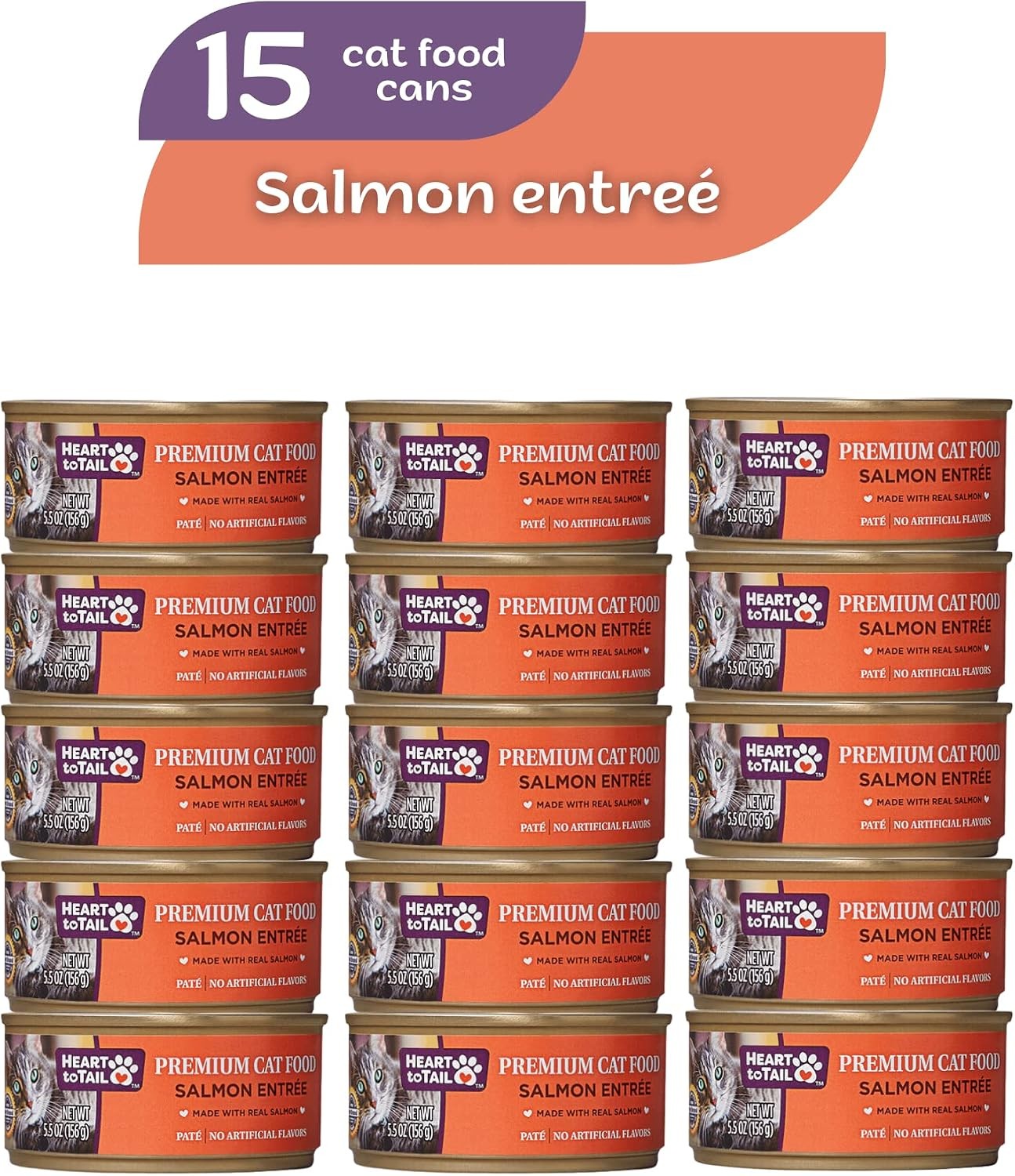 CAT Food 5.5 OZ (15 Pack) Salmon Entree + Gift Squeeze Up (2 ud)