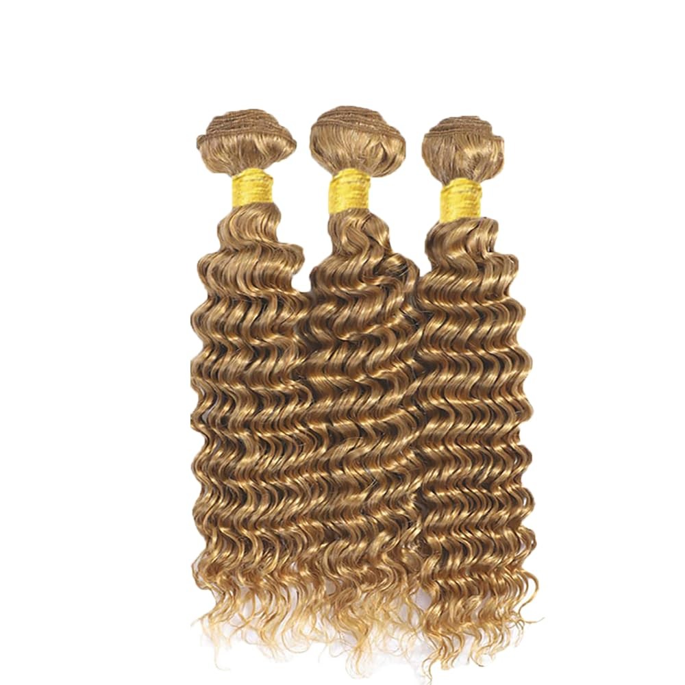 Younghann 24 26 28 Inch Color 27 Bundles Human Hair Honey Blonde Deep Wave