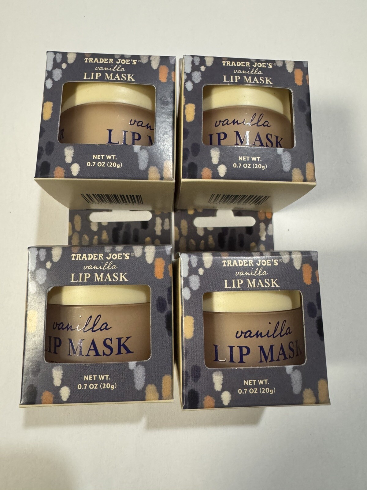 New in Box Trader Joe’s Vanilla Lip Mask 0.7oz/20g X 4 Bottles