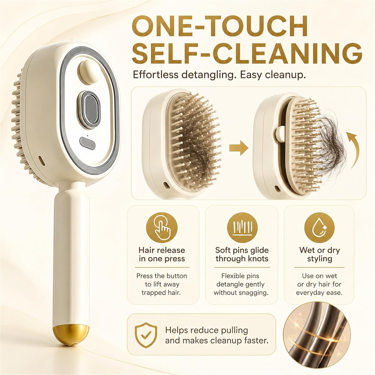 Electric Spray Air Cushion Massage Comb,3-In-1 Rechargeable Spray Massage Comb