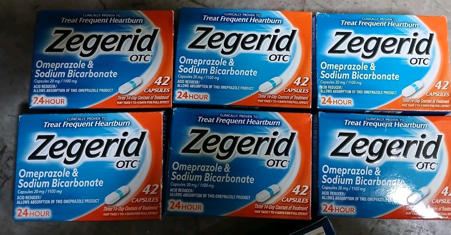 Zegerid OTC Heartburn Relief 20mg Capsule – 42 Count 6 Boxes 2028+