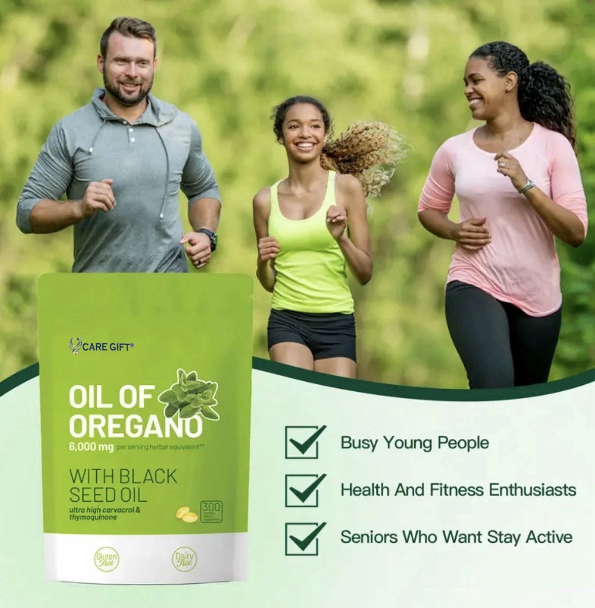 Oil Of Oregano 6000mg-300 Softgel Capsules With Black Seed Oil