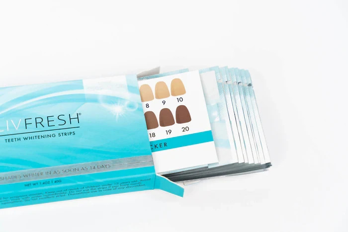 LIVFRESH Whitening Strips USE DAILY FOR 14 Days up to 8 shades whiter