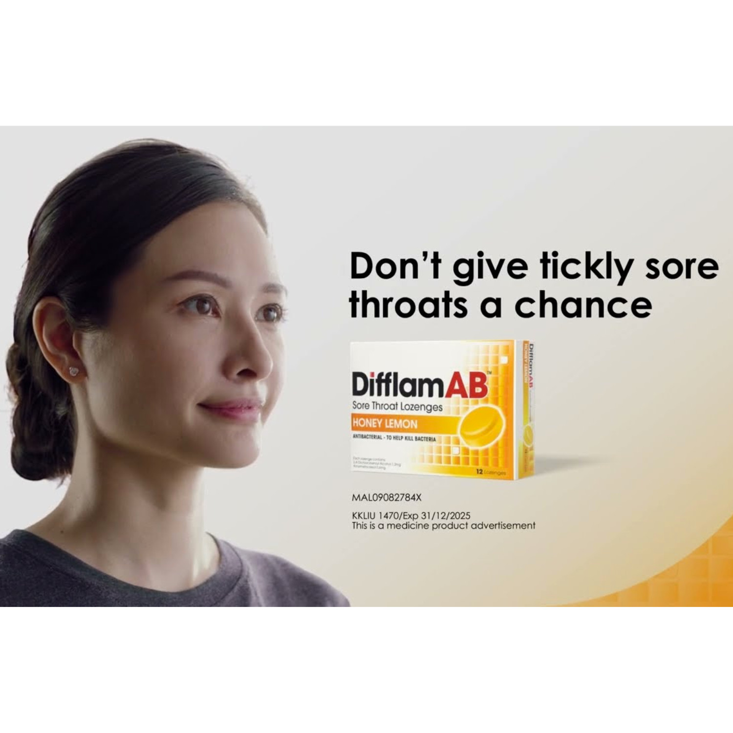 2 X Difflam AB 12’s Lozenges Honey & Lemon Flavour Soothes Relieve Sore Throat