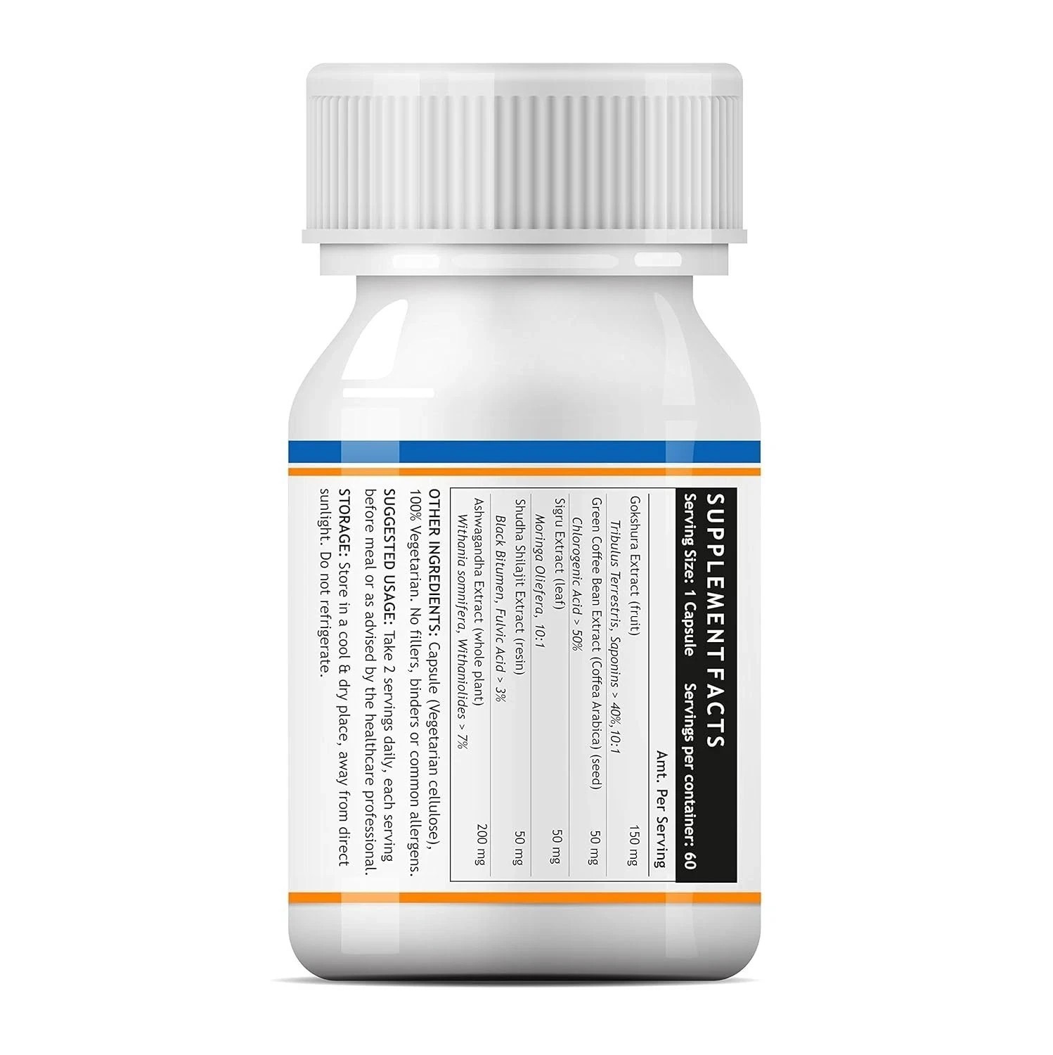 INLIFE Energy Booster Supplement | Shilajit Ashwagandha Tribulus Green 60cap