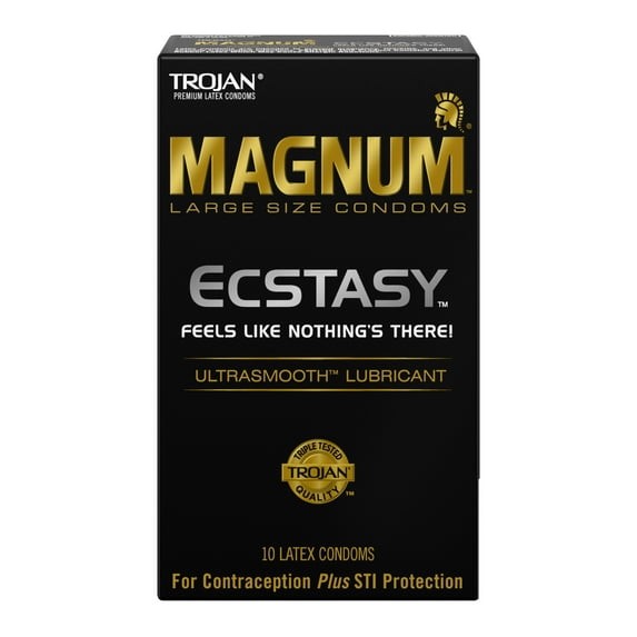 Trojan Magnum Large Ultrasmooth Lubricant Ecstasy Latex Condoms 2*10 ct=20 Total