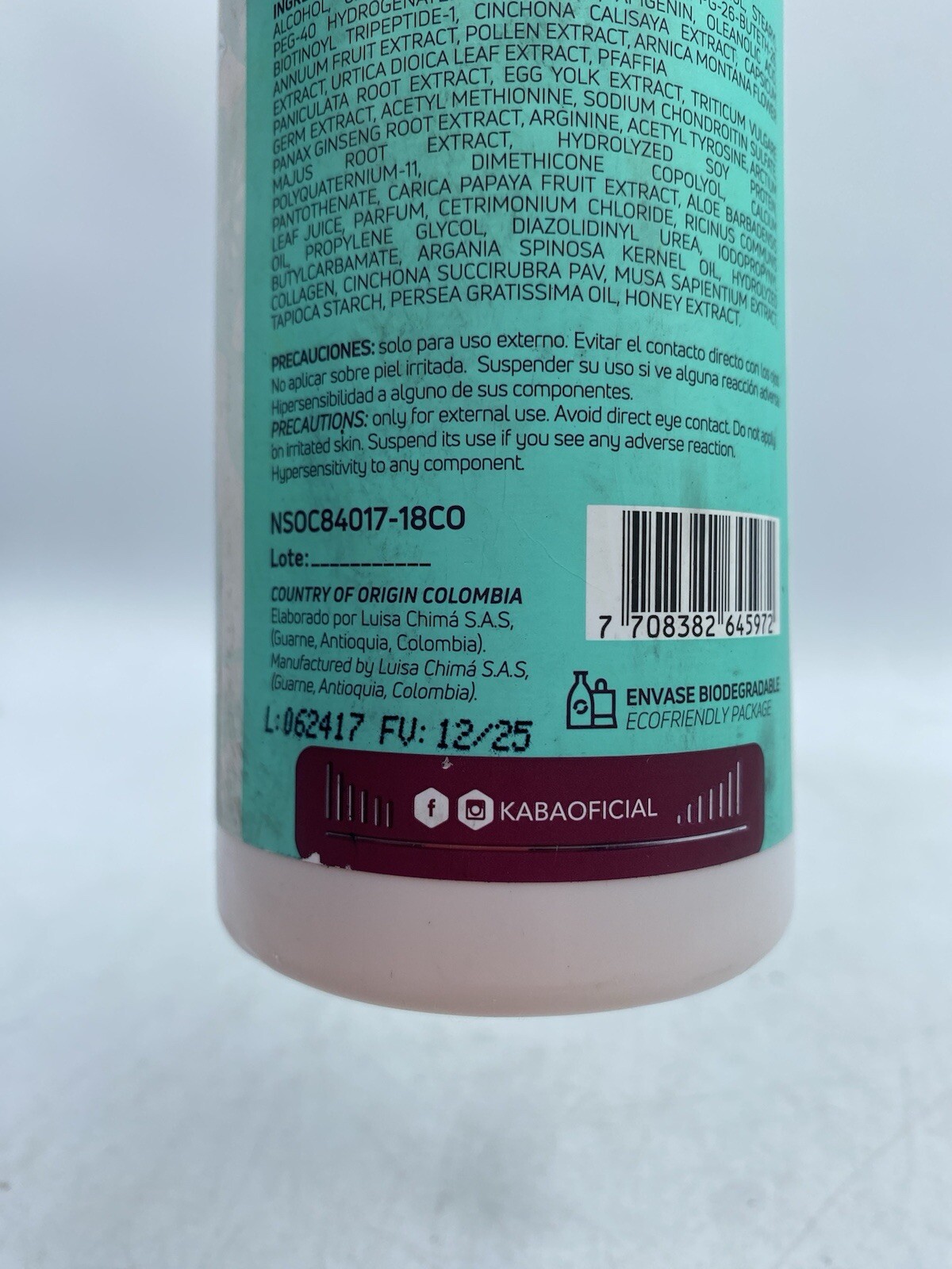 Kaba Bio Hair Mask, Paraben-Free, 16.9 oz. – EXP: 12/25