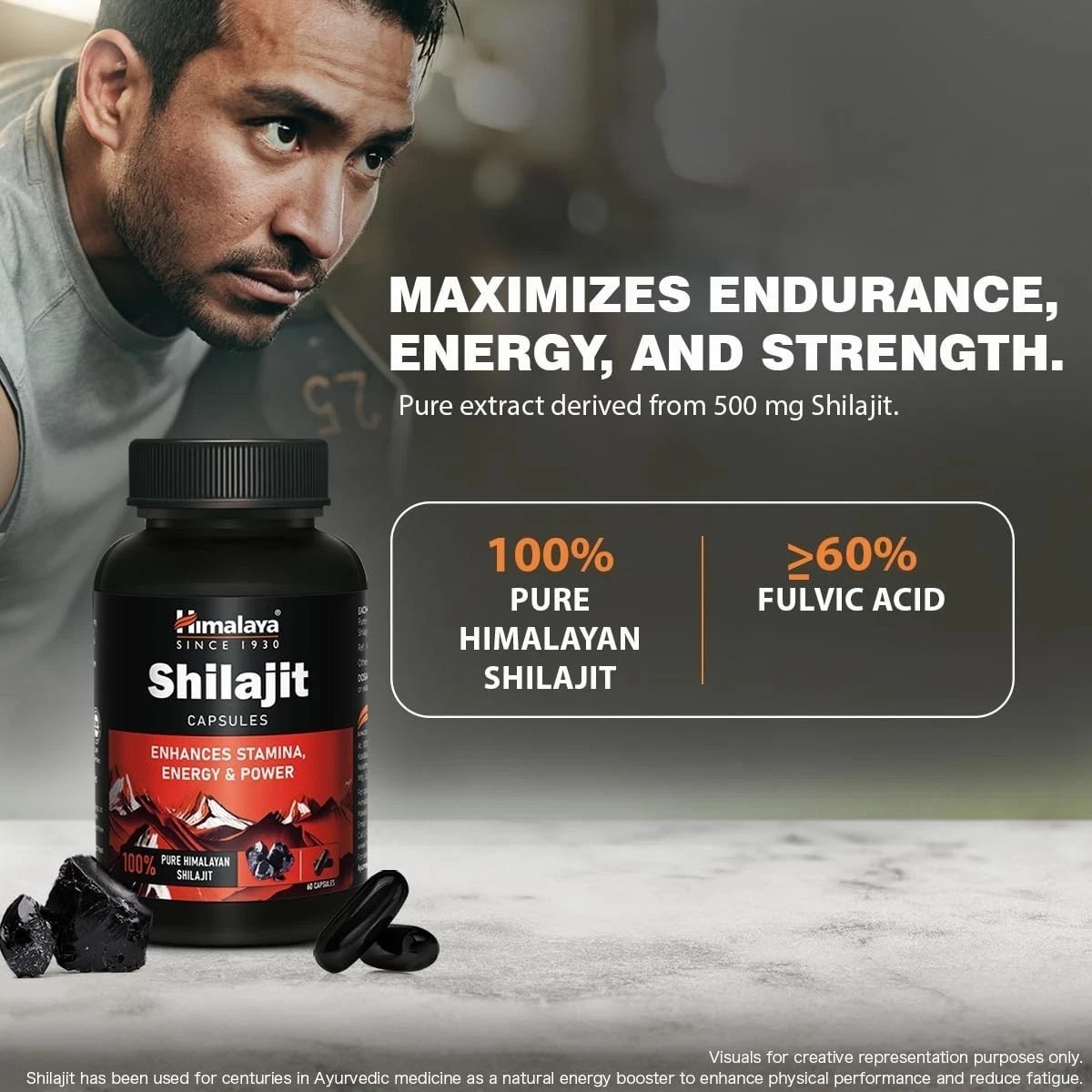 Himalaya Shiljit 60 Capsule Promotes stamina, energy,Sexual wellness Pack Of 2.