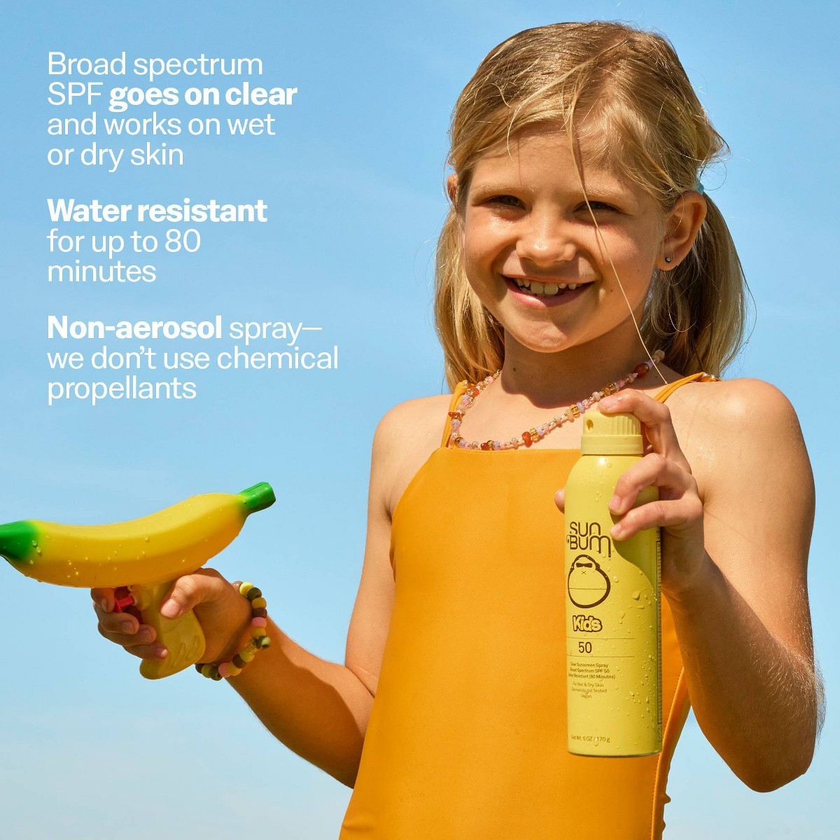 Sun Bum Kids’ Clear Sunscreen Spray – SPF 50 – 6oz: Hypoallergenic, Paraben-Free