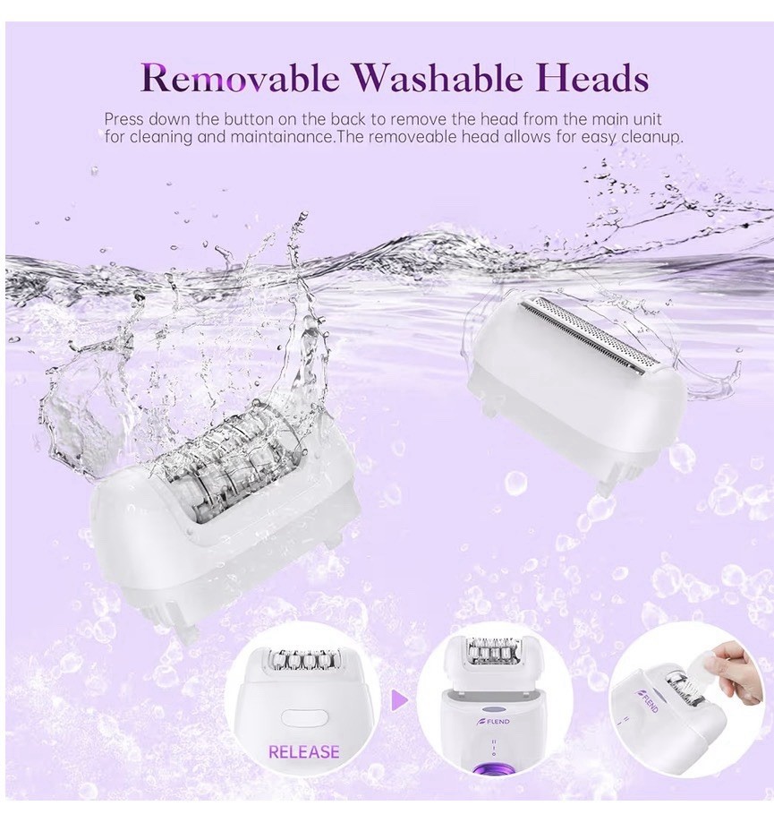 2-in-1 Epilator Hair Remover LED USB Rechargeable Shaver Women Full Body