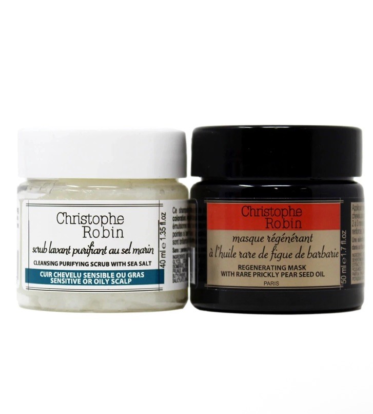 (2) NEW Christophe Robin Perfect Hair Duo Detox Scrub and Repair Mask Sets