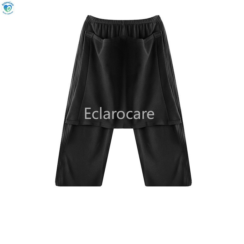 Cotton Three-quarter-length pants Adult Open-Crotch Pants Bedridden Incontinence