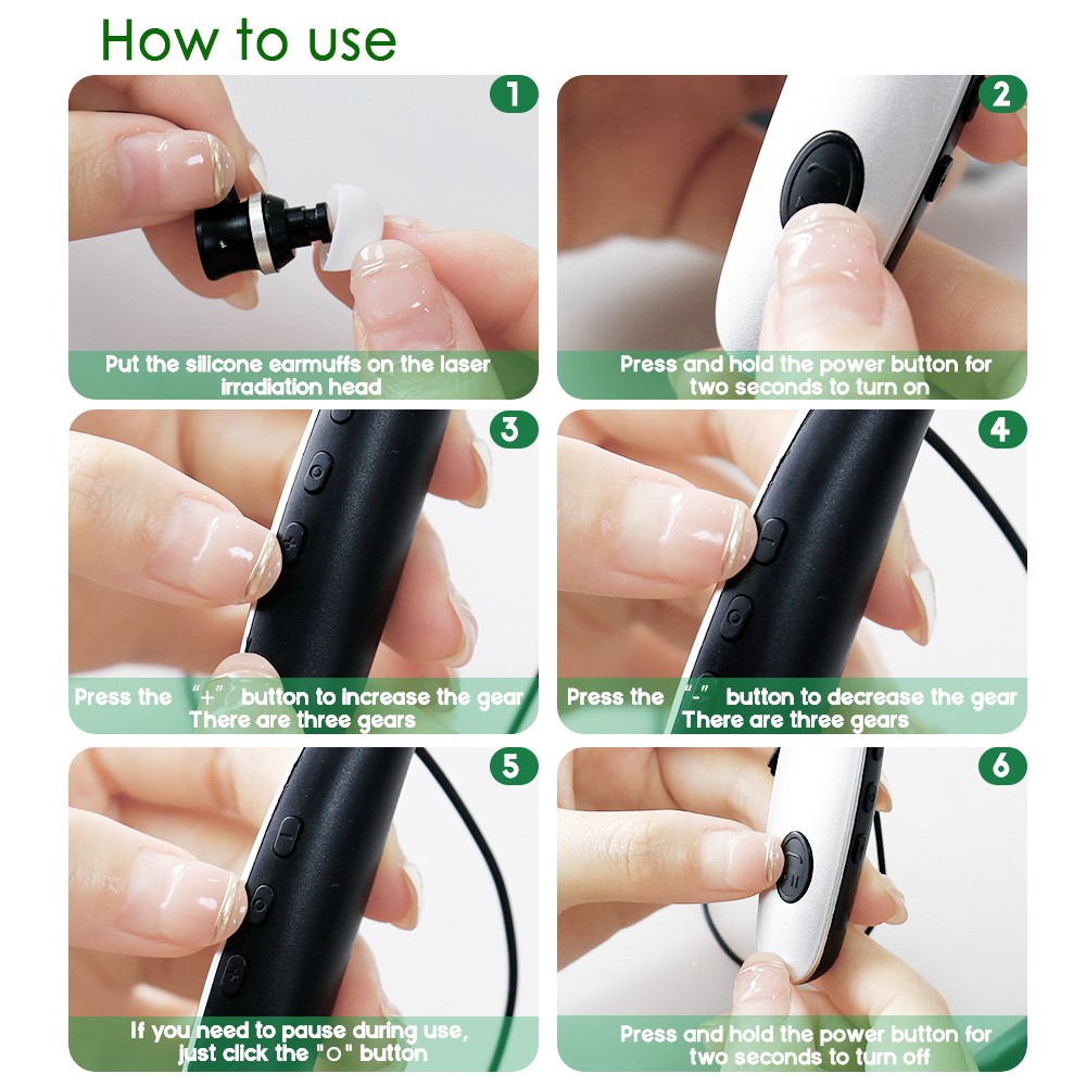 NEW Earplug 650NM Laser Therapy For Ear And Nose Tinnitus & Rhinitis Relief
