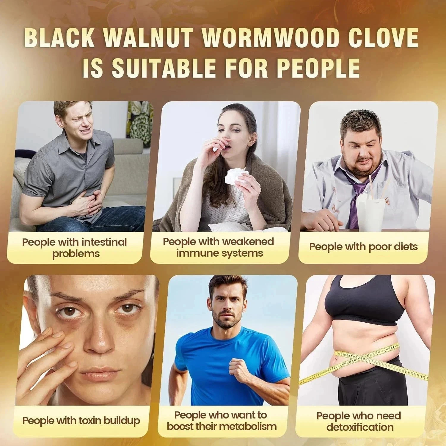 18-In-1 Black Walnut Wormwood Cleanse for Humans, 80 Day Supply, 6600Mg Serving,