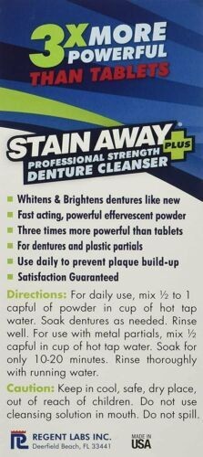 Stain Away Plus Denture Cleanser Professional Strength Fast Acting Relief 8.1oz