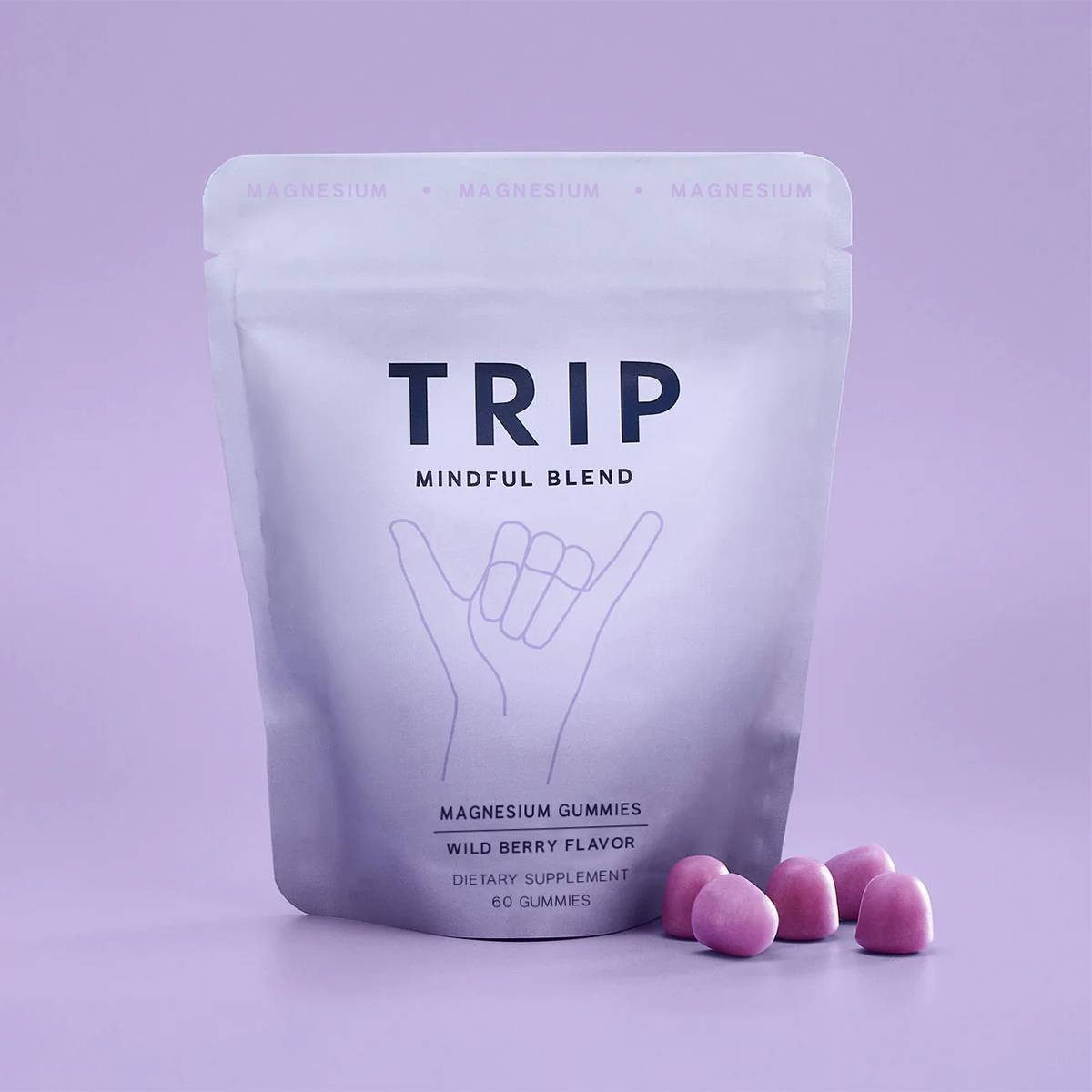 TRIP Magnesium Citrate Calm Gummy Vitamins – Wild Berry – 60ct