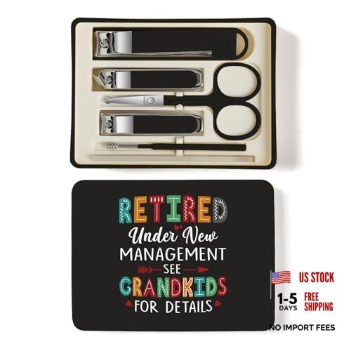 6-Piece Nail Clipper Set with Nail File, Tweezers and Ingrown Retired Black