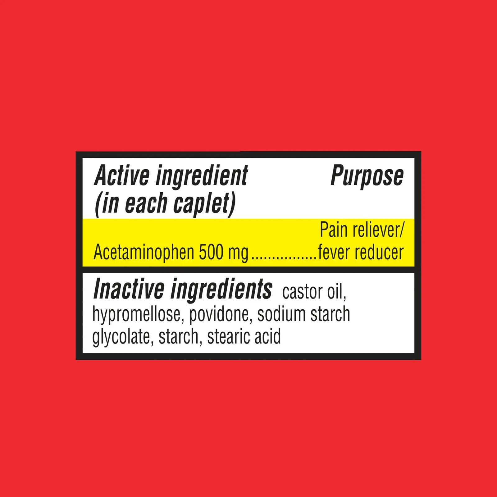 Equate Extra Strength Pain Reliever – 500mg Caplets, 40 Count – NEW