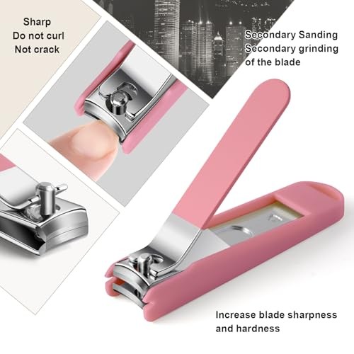 6-Piece Nail Clipper Set with Nail File, Tweezers and Ingrown Grandma Pink