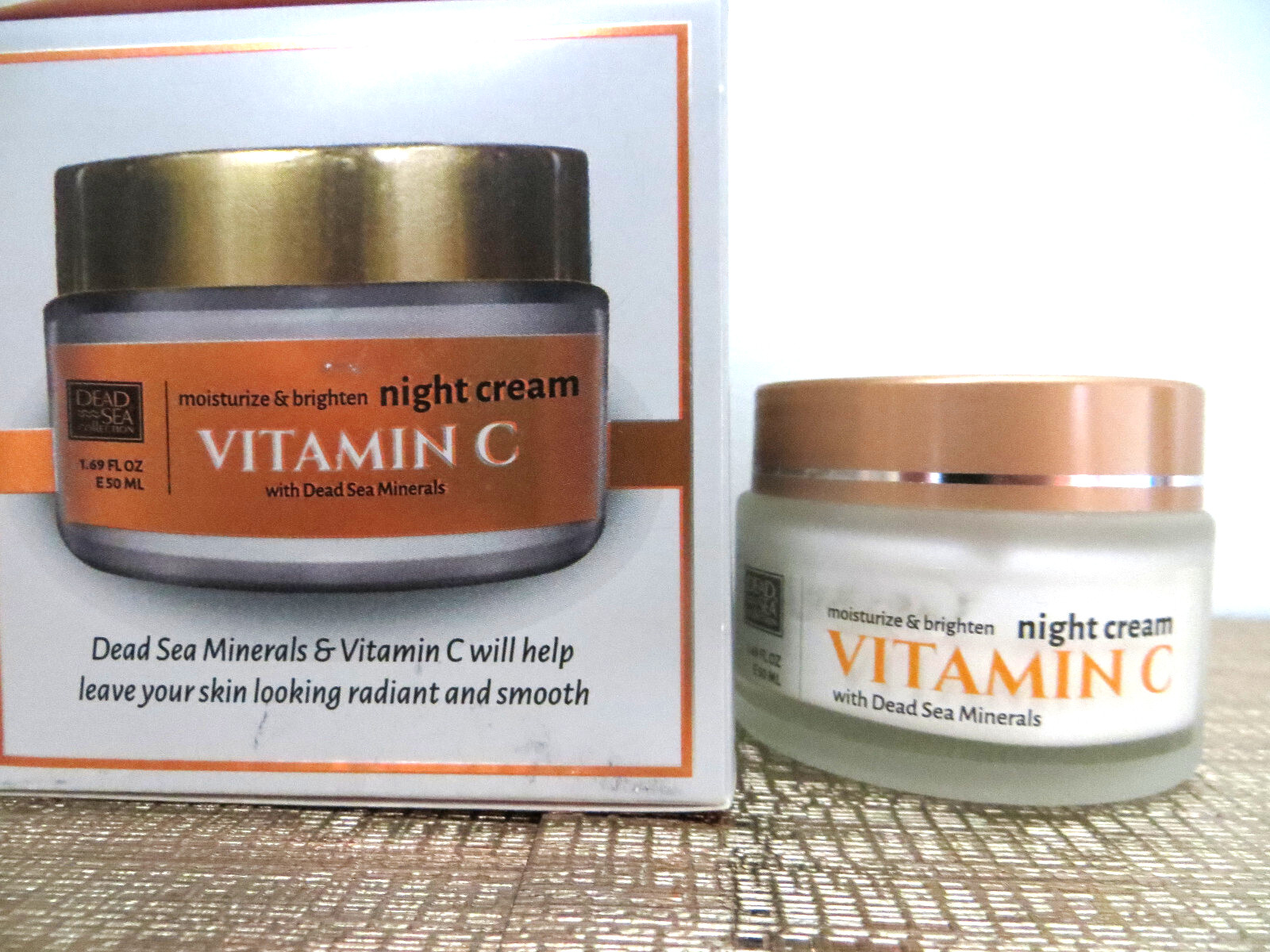 Dead Sea Collection Moisturize Brighten Vitamin C Night Cream 1.69oz NEW- Israel