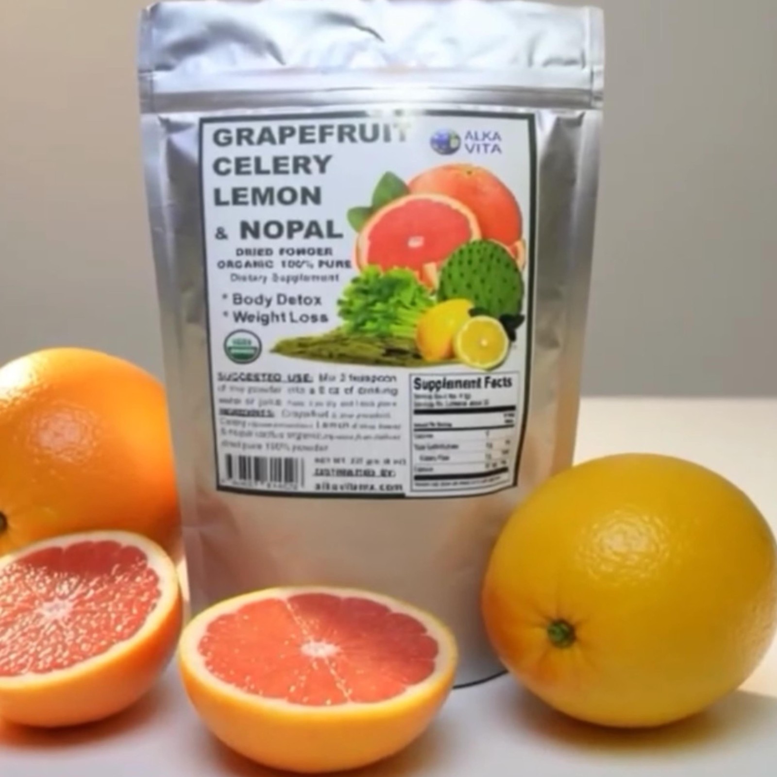 Grapefruit Nopal Celery Lemon Weight Loss Pure Dried Powder Nutri Food ALKAVITA