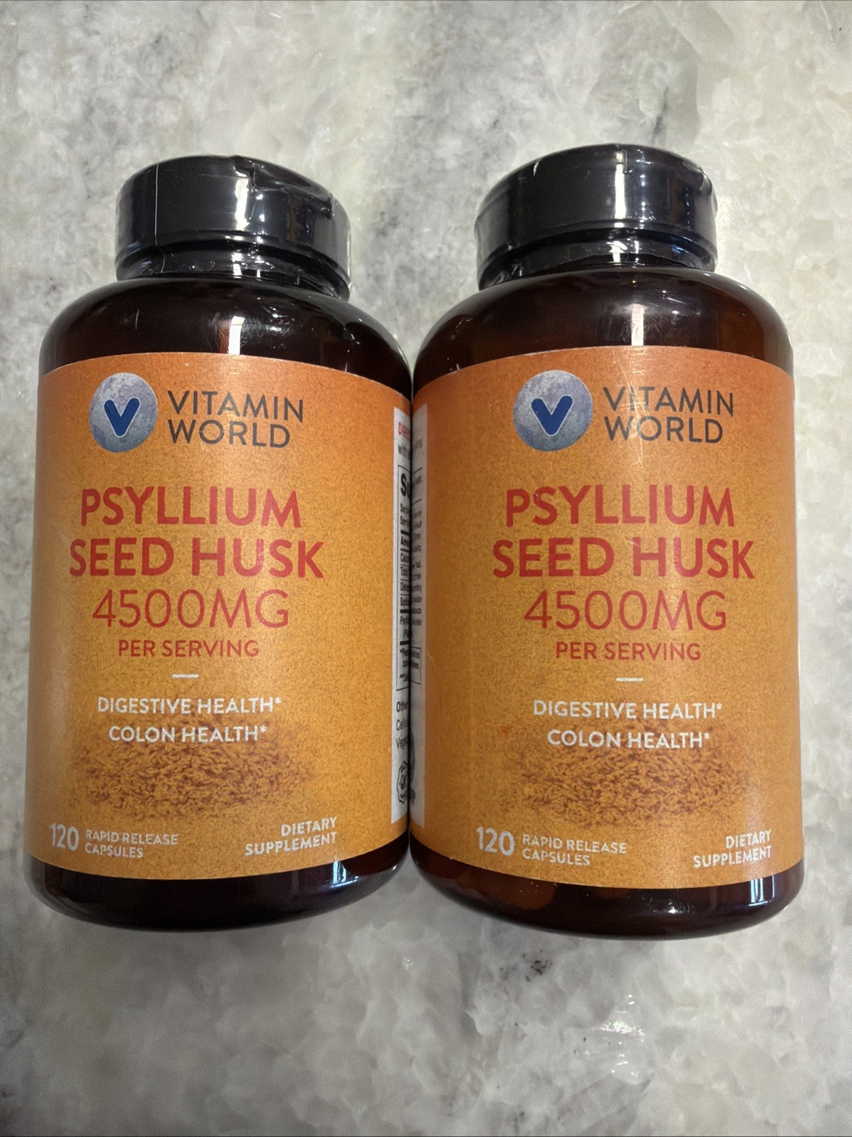 2 Pack – Vitamin World Psyllium Seed Husks 1Digestive Health 120 Each Exp 9/26