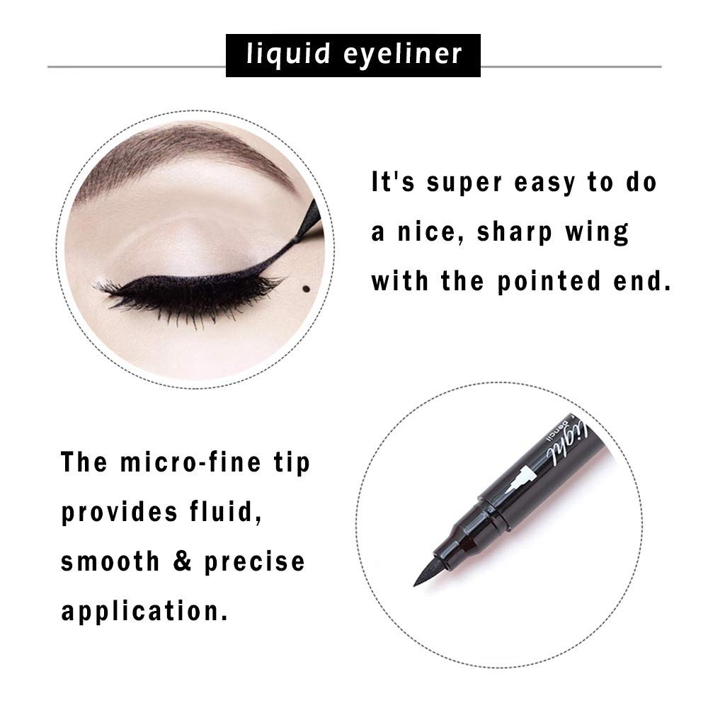 Face Stamp & Eyeliner Set, 4 PCs Black Shape 1 Count (Pack of 4),