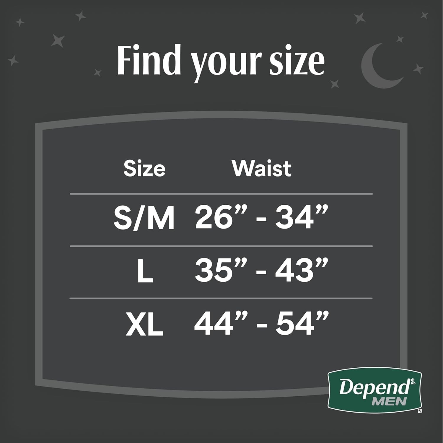 Depend Night Defense Men Incontinence Underwear Large 56 Count Gray
