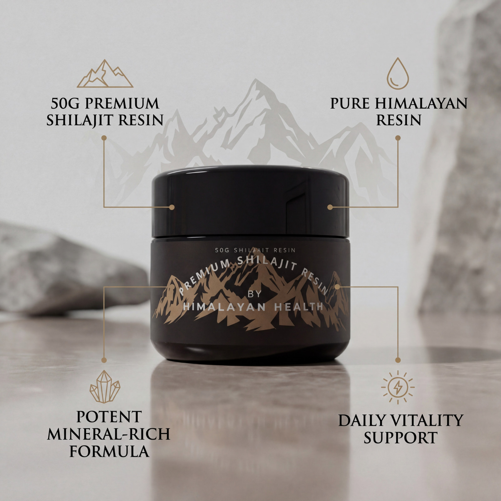 Organic 100% Pure Himalayan Shilajit, Extremely Potent, Fulvic Acid, Genuine 50G