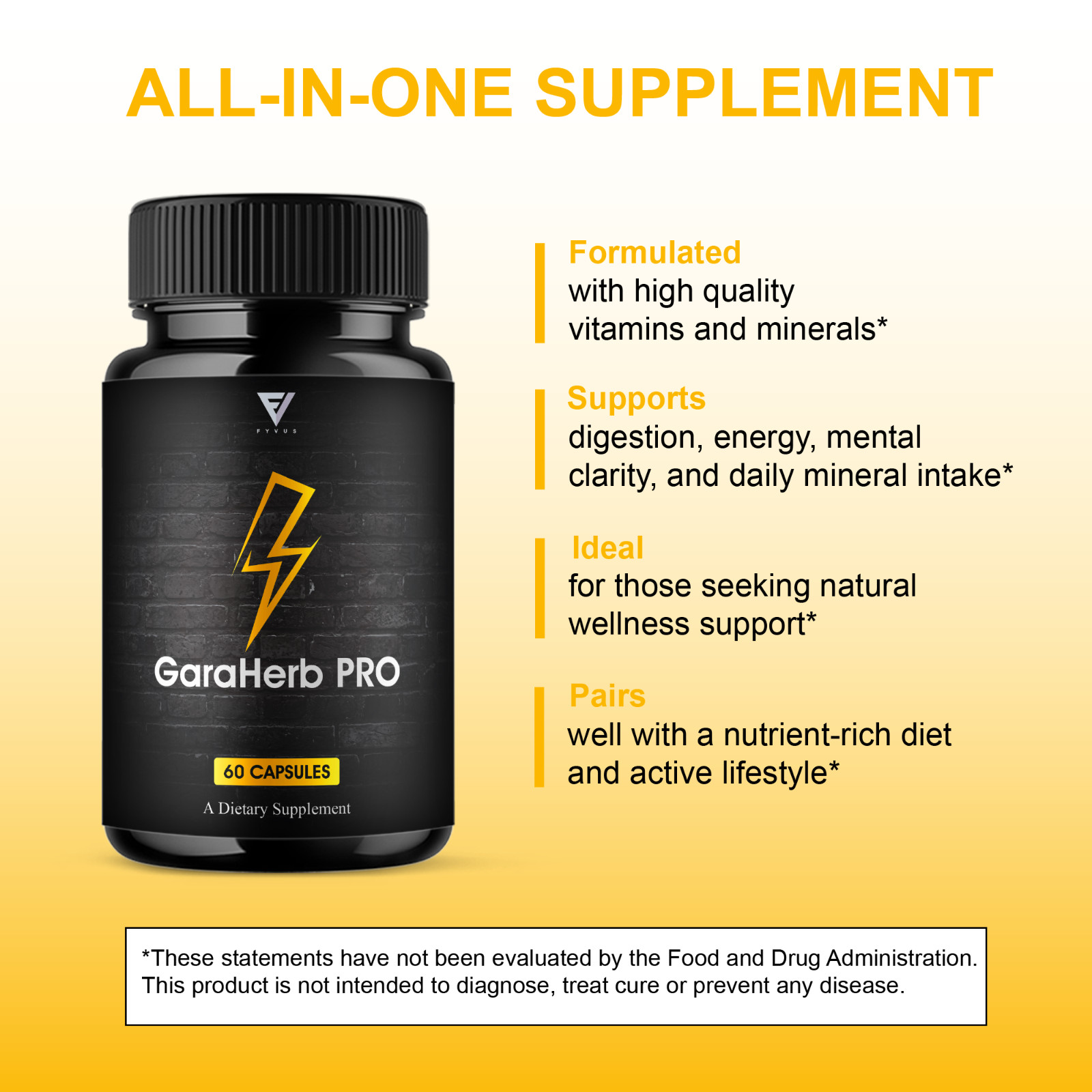 (5 Pack) Garaherb Pro Premium Performance Capsules, Garaherb Pill (300 Capsules)