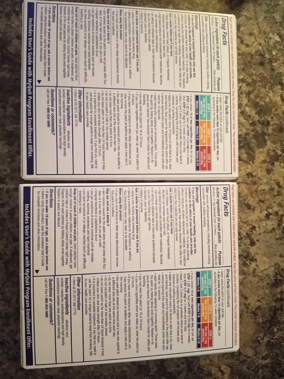 2 boxes NicoDerm CQ Step 1 Clear Nicotine Patches 21mg – 14 Count x 2 exp. 2028