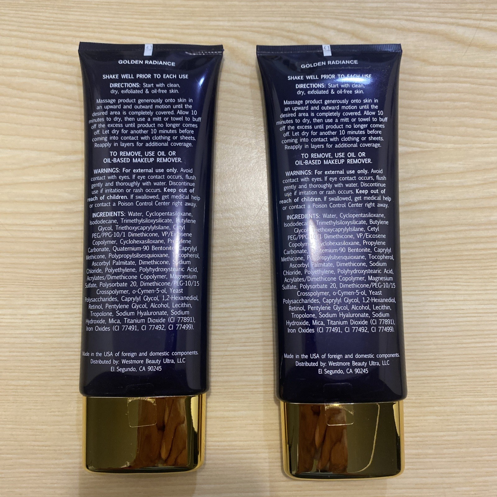 2× Westmore Beauty Body Coverage Perfector Golden Radiance Illuminator, 7 fl oz