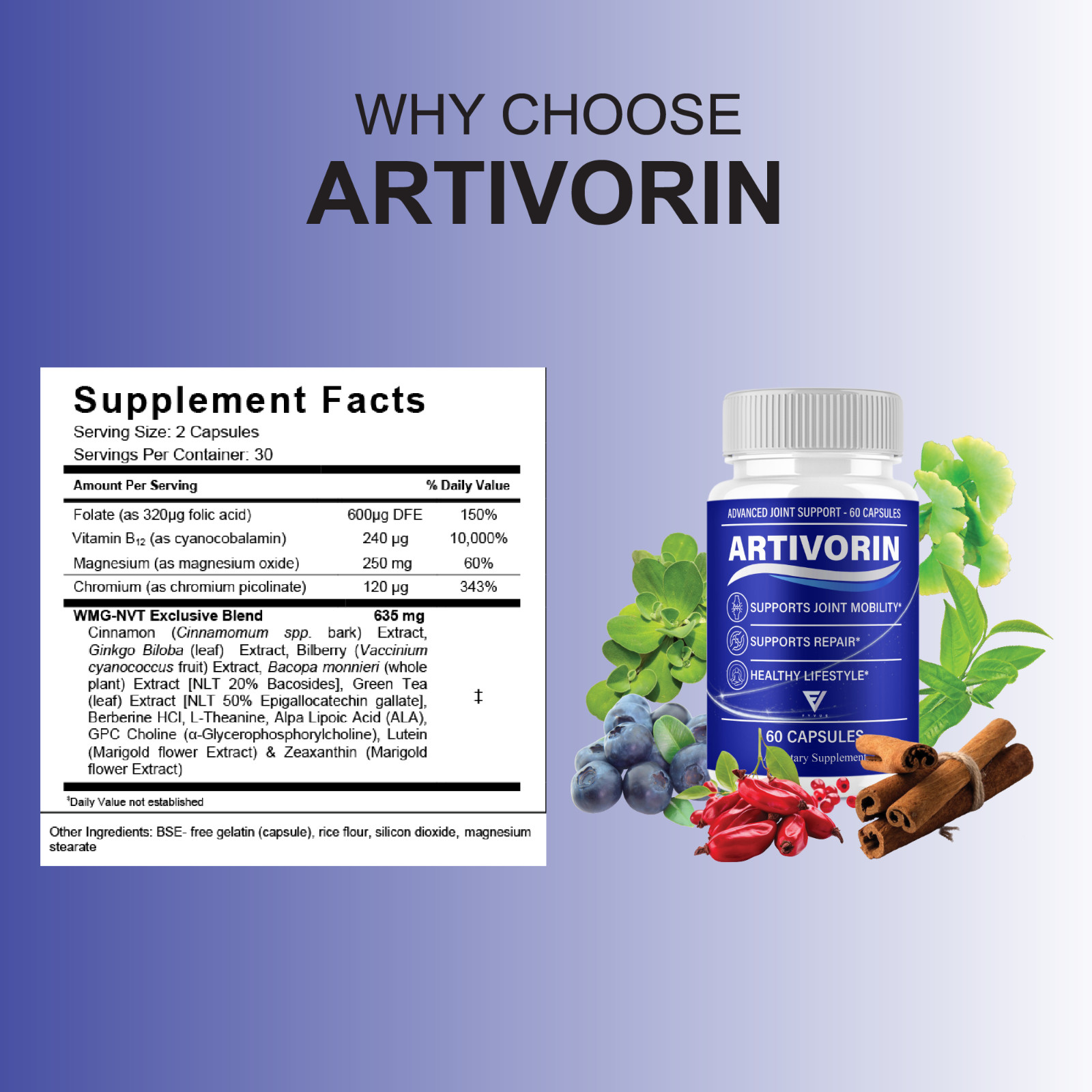 Artivorin Advanced Joint Support, Artivorin Pills (60 Capsules)