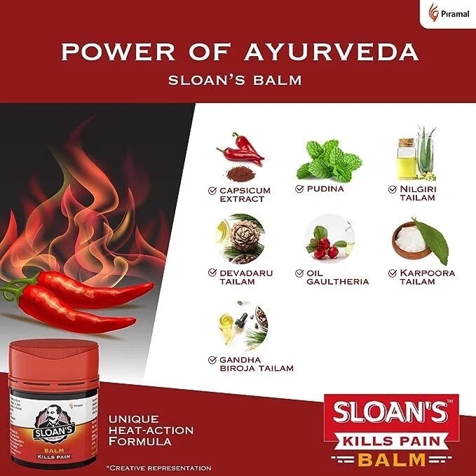 3X Sloan’s Balm | Kills Severe Pain | 20gm Power of Ayurveda with 5 Herbal Oils