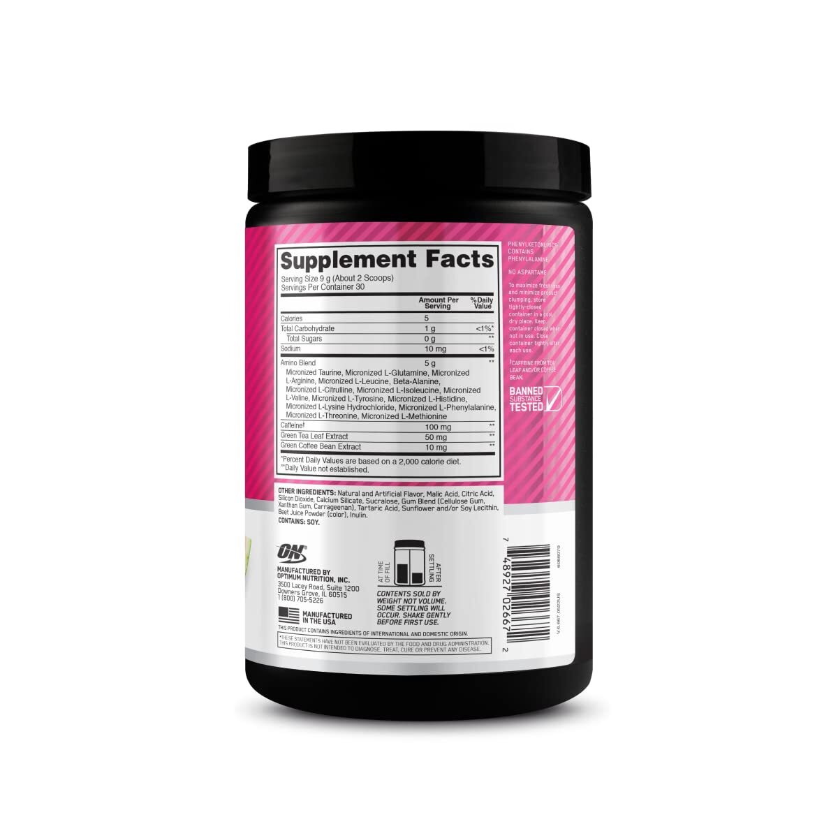 Optimum Nutrition Amino Energy & Recovery – Watermelon, 9.5 oz, Exp. 10/26 – 2pk