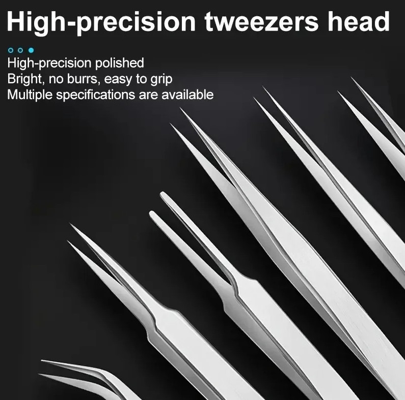 6pcs Stainless Steel Precision Tweezers Set Succulent DIY Craft Tool Kit – NEW