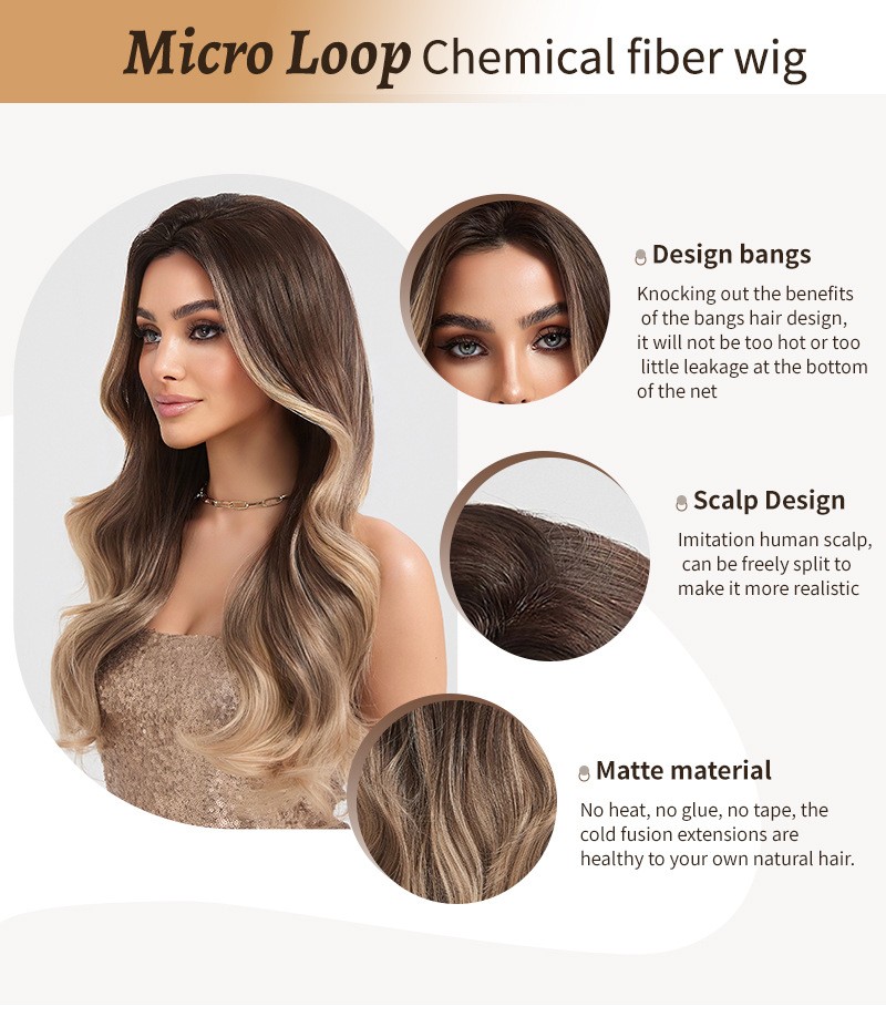 Heat Resistant 26in Ombre Honey Blonde Long Wavy Wig Full Cap for Women Party