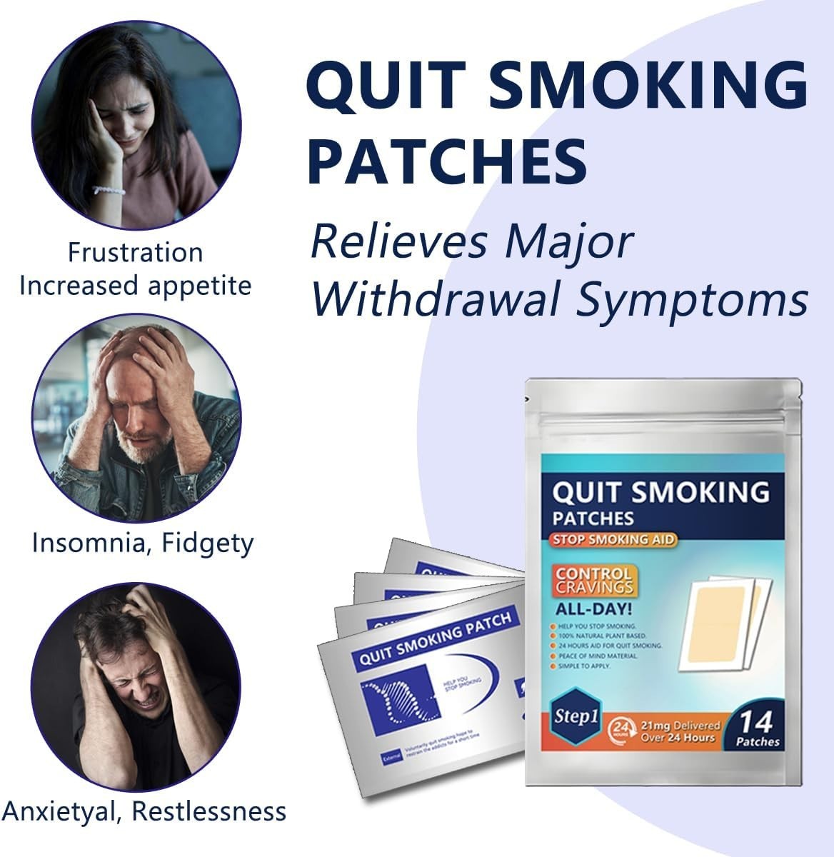 Quit Smoking Patches,21mg Step 1 Stop Smoking Aids Patches,14 Count Quit SmokiNG