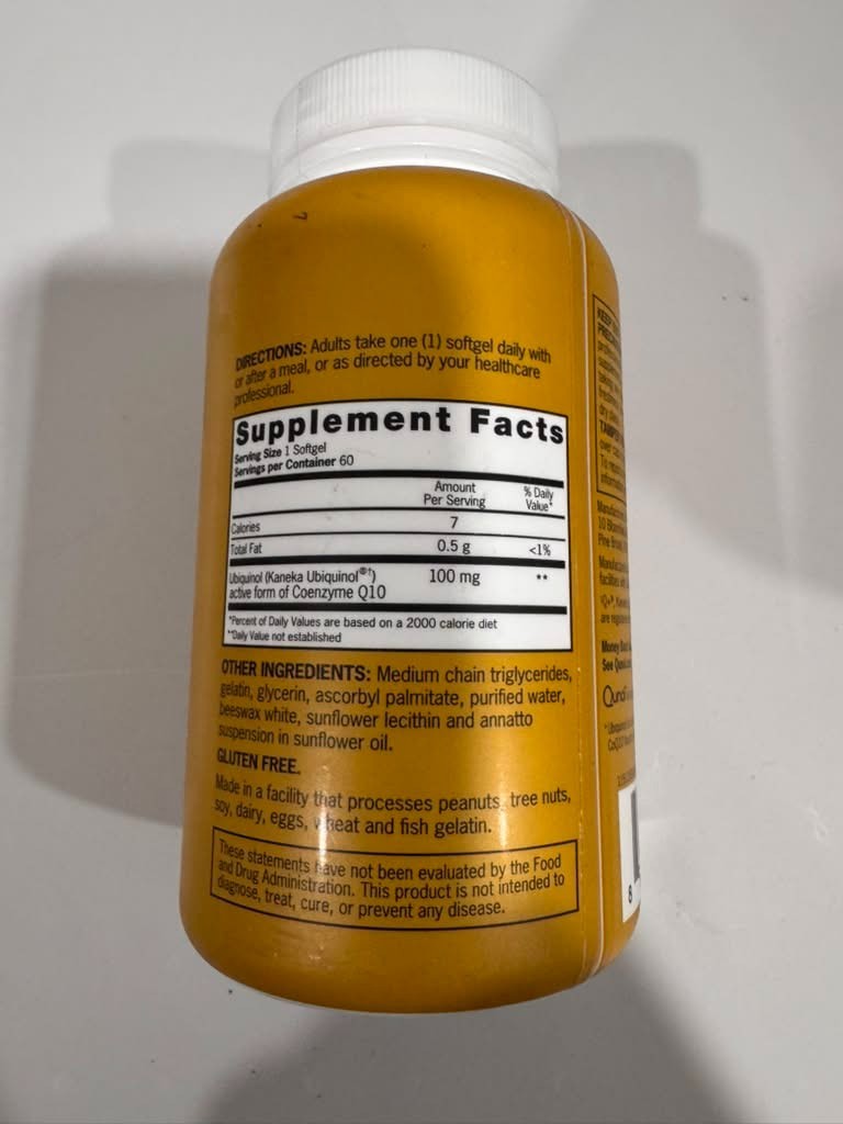 Qunol Ubiquinol 100 mg 60 softgels
